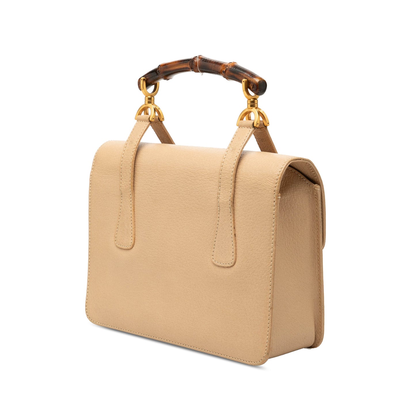 Gucci Calfskin Turnlock Bamboo Top Handle Bag