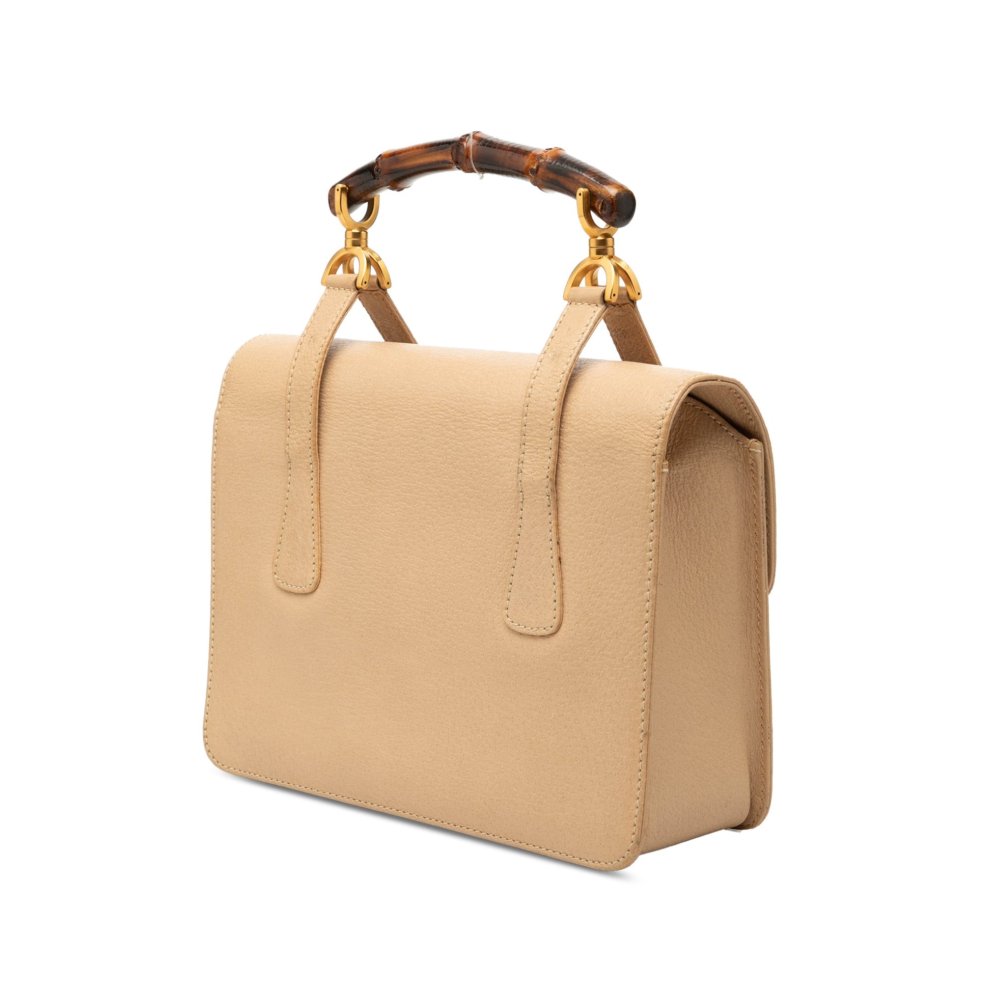 Gucci Calfskin Turnlock Bamboo Top Handle Bag