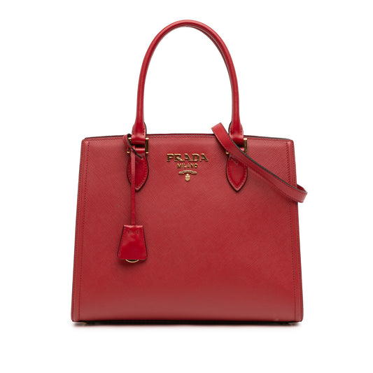 Soft Calf Trimmed Saffiano Lux Satchel