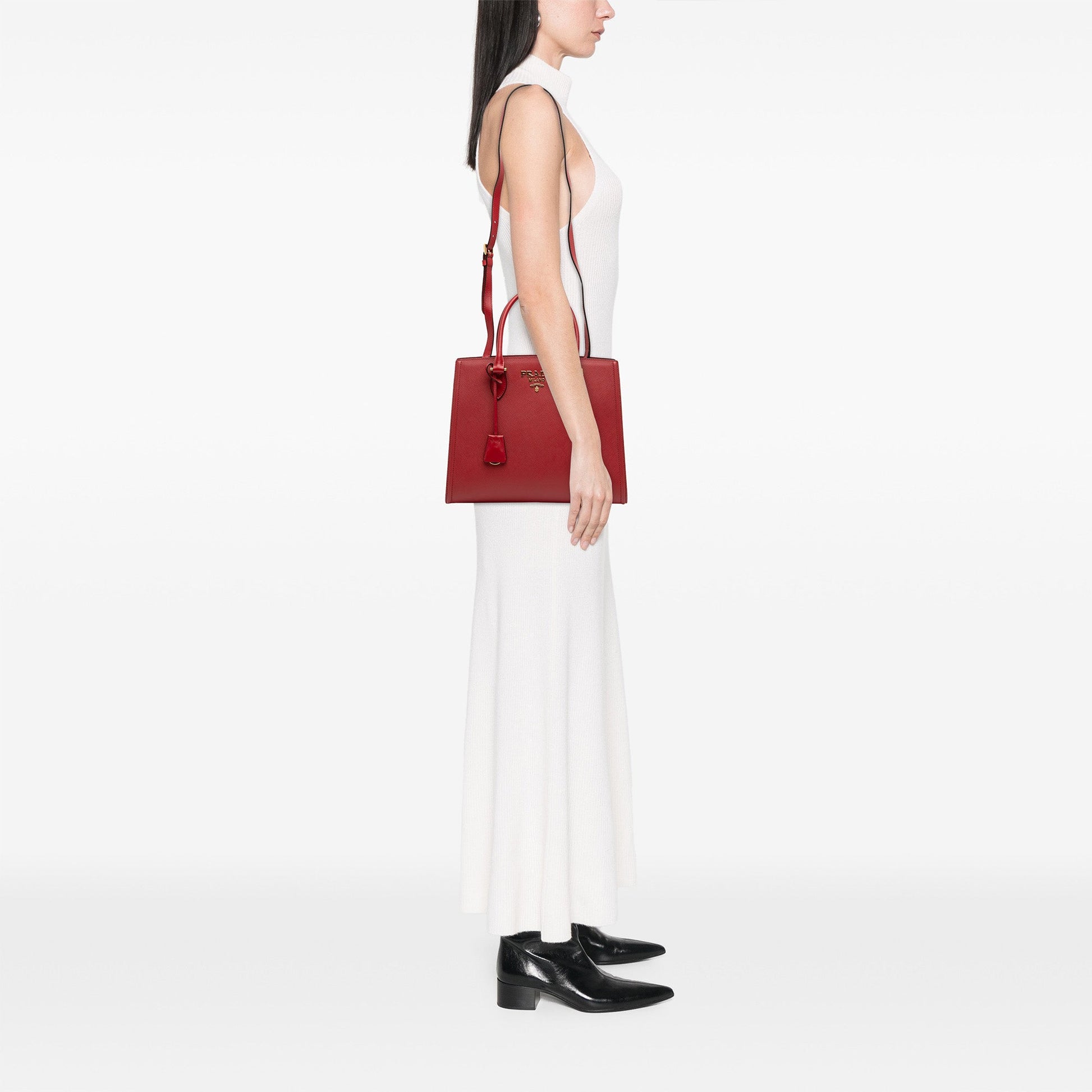 Soft Calf Trimmed Saffiano Lux Satchel