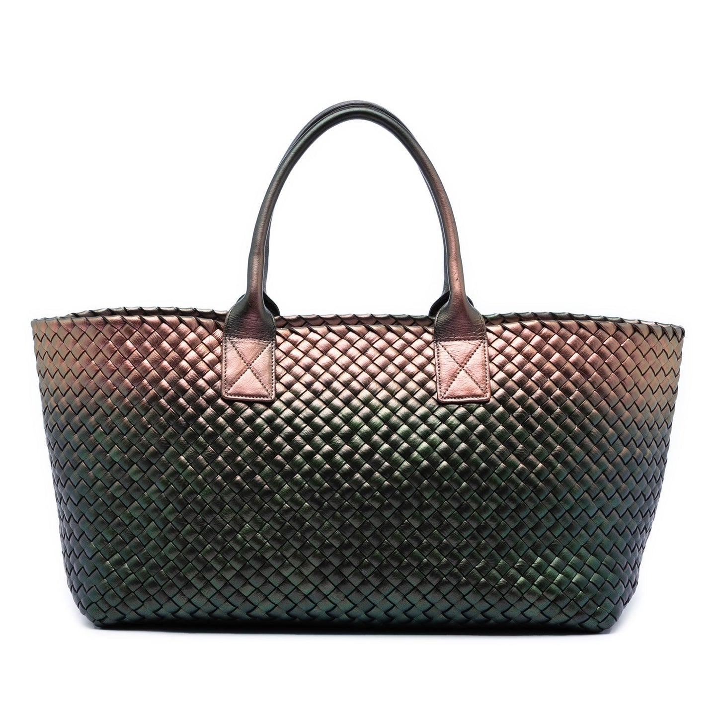 Bottega Veneta Medium Iridescent Nappa Intrecciato Cabat Tote