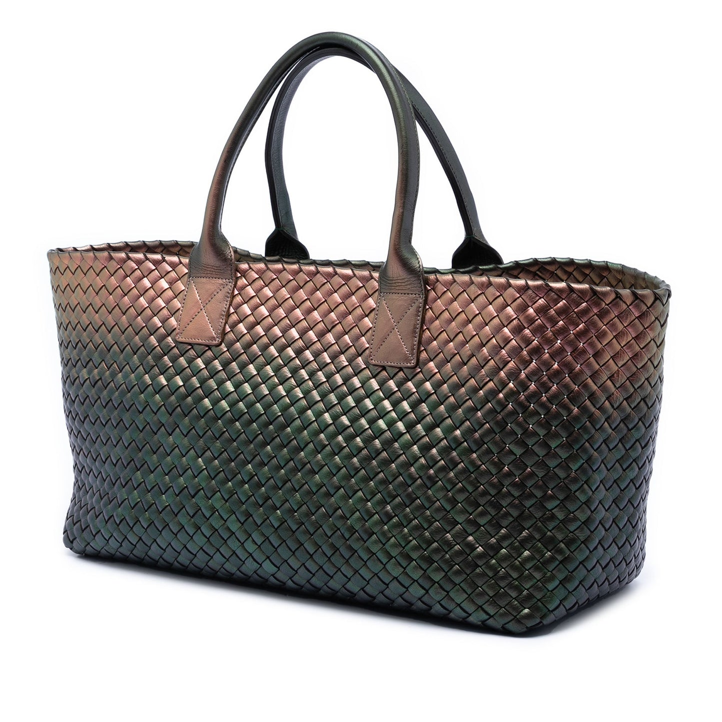 Bottega Veneta Medium Iridescent Nappa Intrecciato Cabat Tote