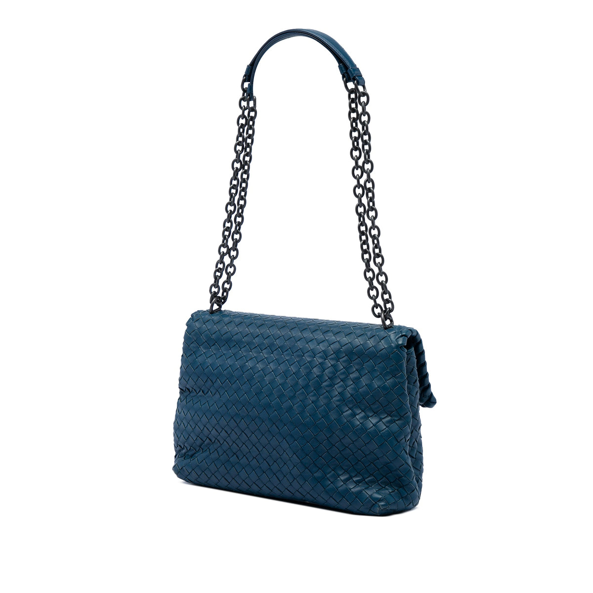 Bottega Veneta Medium Nappa Intrecciato Olimpia Shoulder Bag — Blue