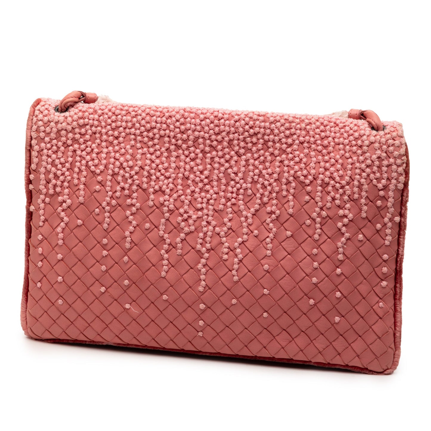 Bottega Veneta Nappa Intrecciato Embroidered Fold Over Crossbody