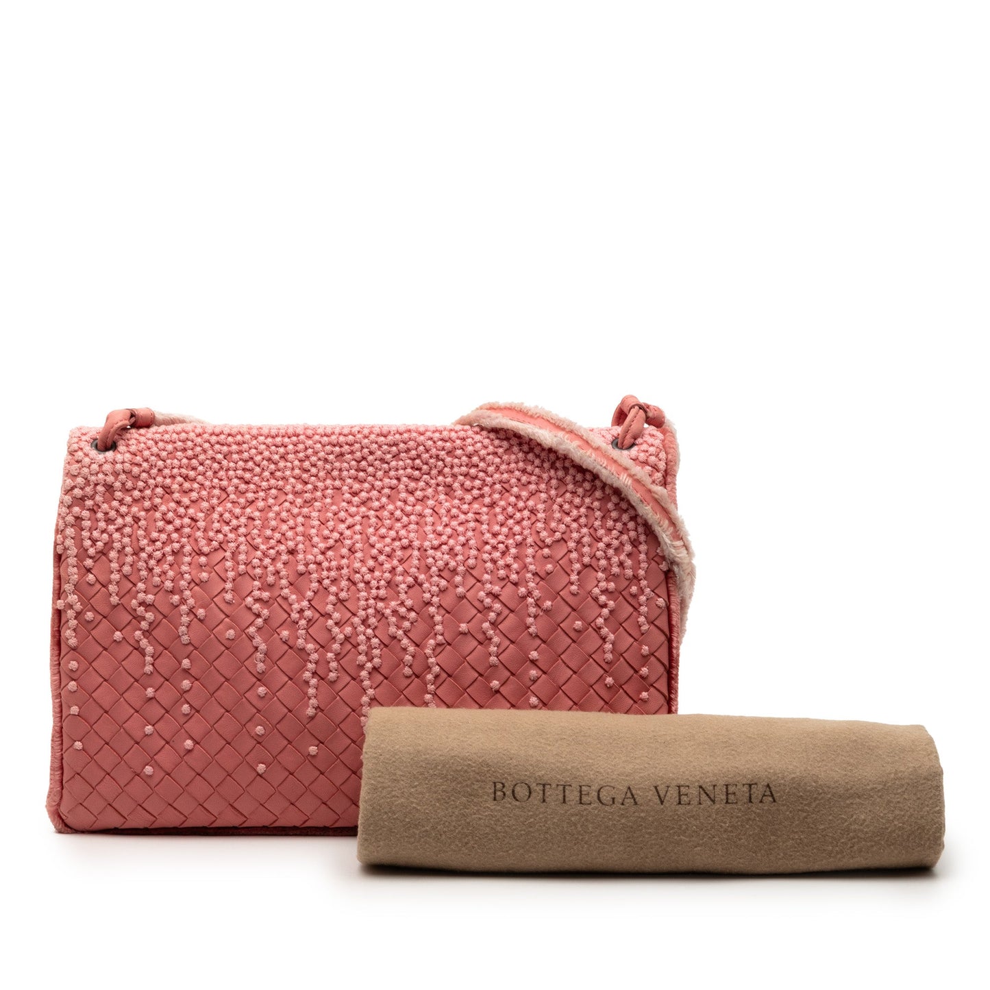 Bottega Veneta Nappa Intrecciato Embroidered Fold Over Crossbody