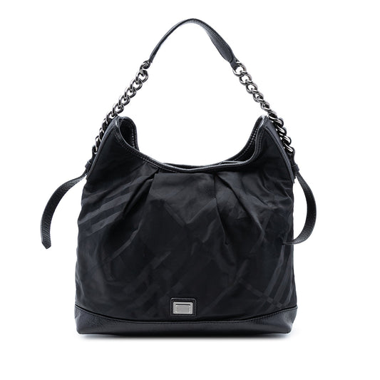 Burberry Tonal Check Nylon Shoulder Bag