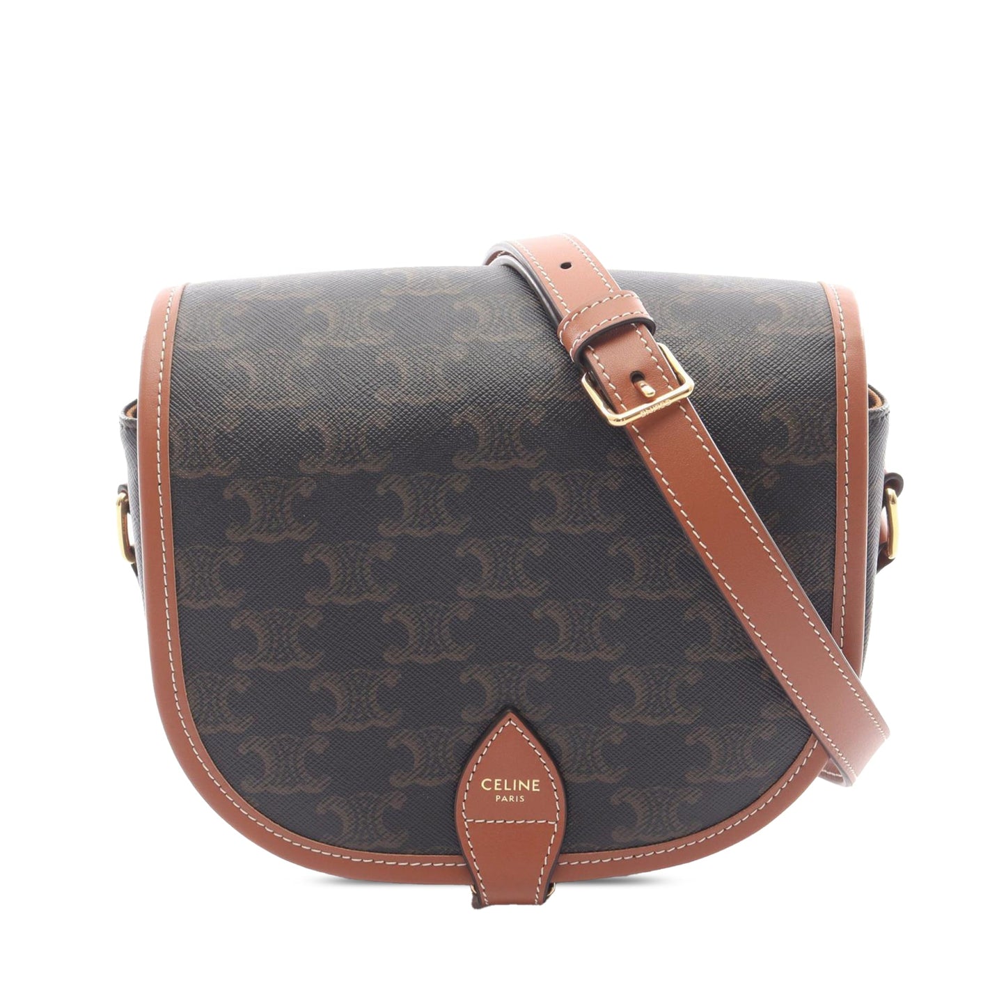 Celine Medium Triomphe Coated Canvas Folco Crossbody