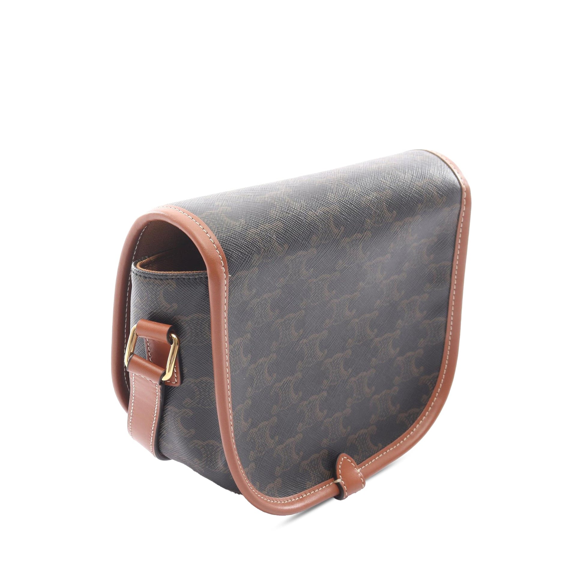 Celine Medium Triomphe Coated Canvas Folco Crossbody