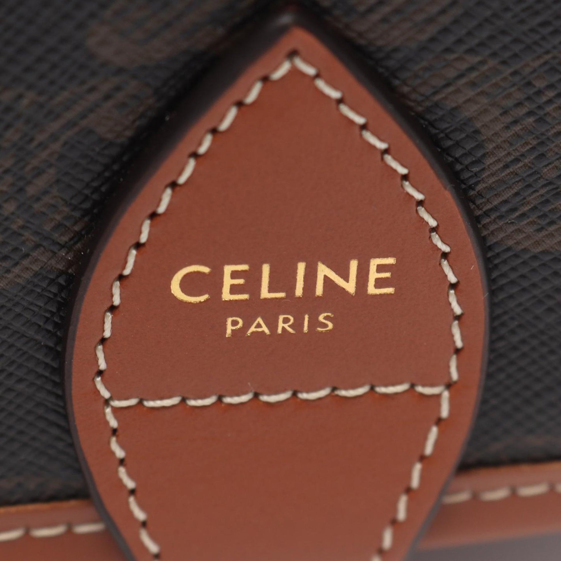Celine Medium Triomphe Coated Canvas Folco Crossbody