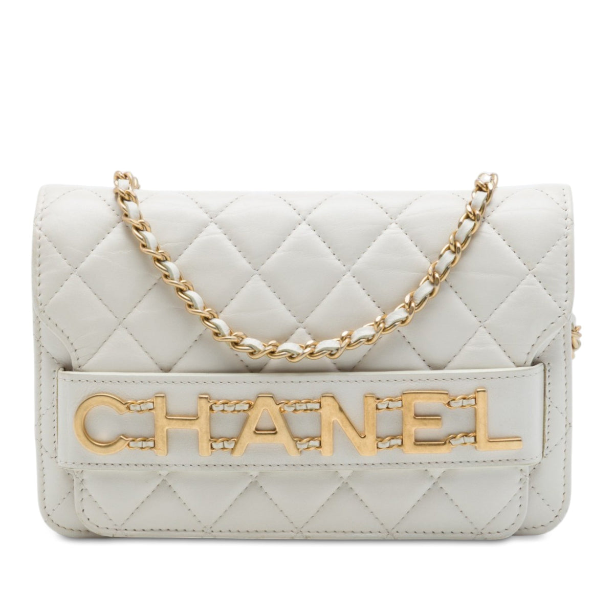 Chanel Quilted Calfskin Enchained Flap Wallet on Chain