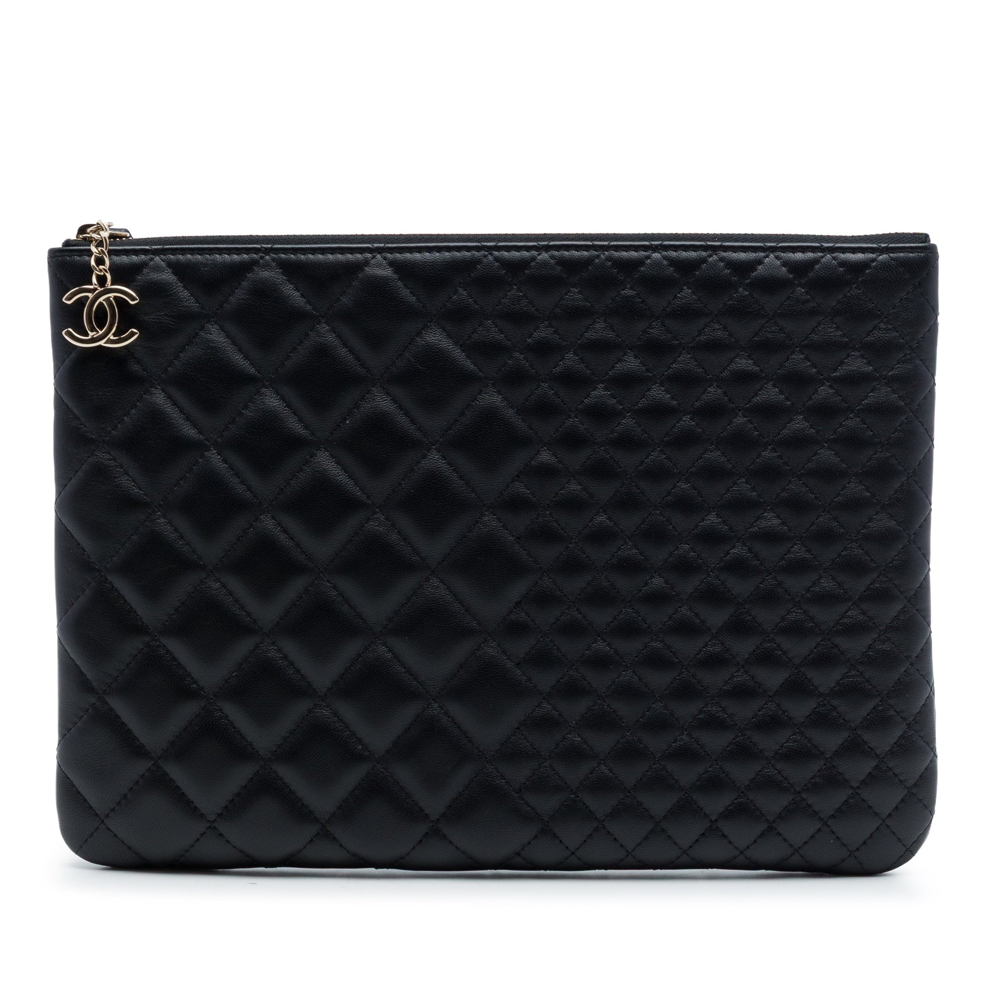 Chanel Medium Bi Quilted Lambskin O Case Clutch