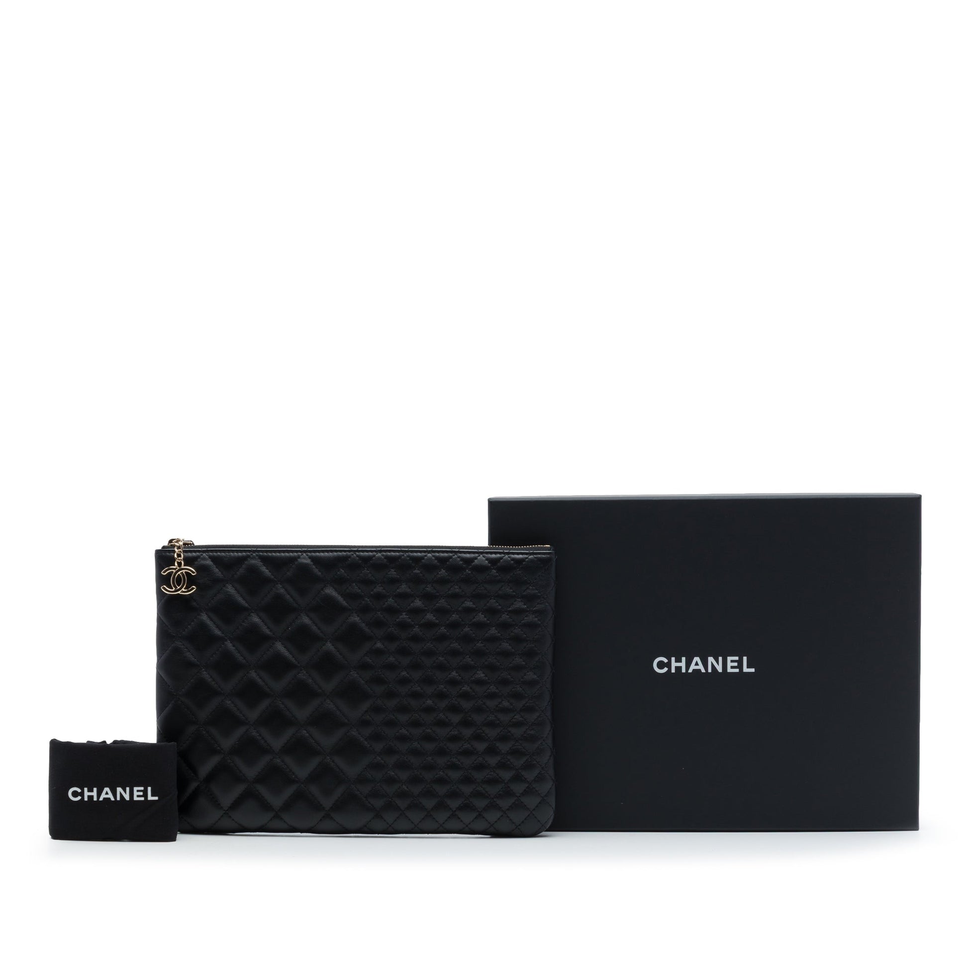 Chanel Medium Bi Quilted Lambskin O Case Clutch