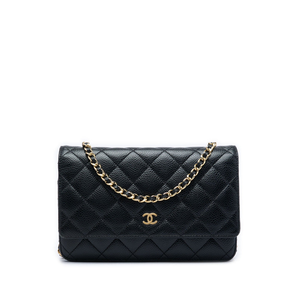 Chanel CC Quilted Caviar Wallet on Chain