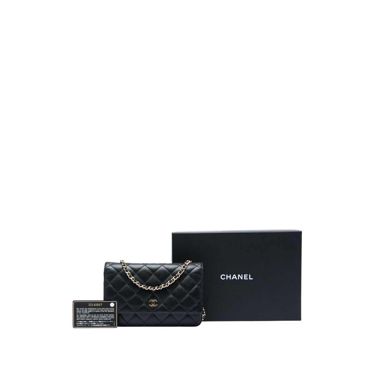 Chanel CC Quilted Caviar Wallet on Chain