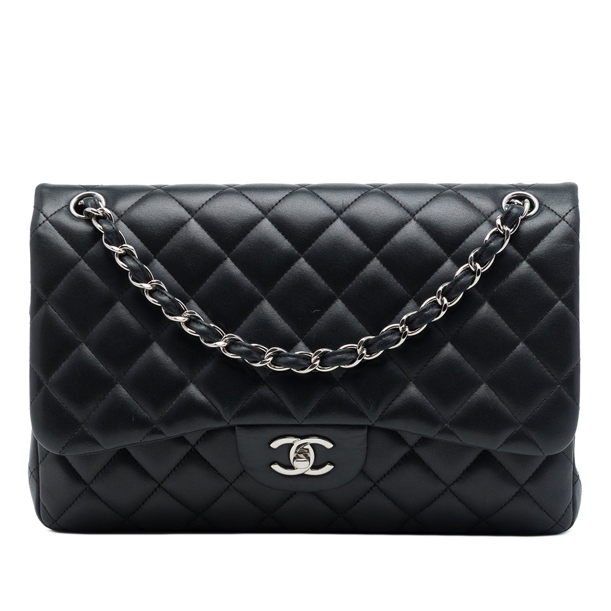 Chanel Jumbo Classic Lambskin Double Flap — Black