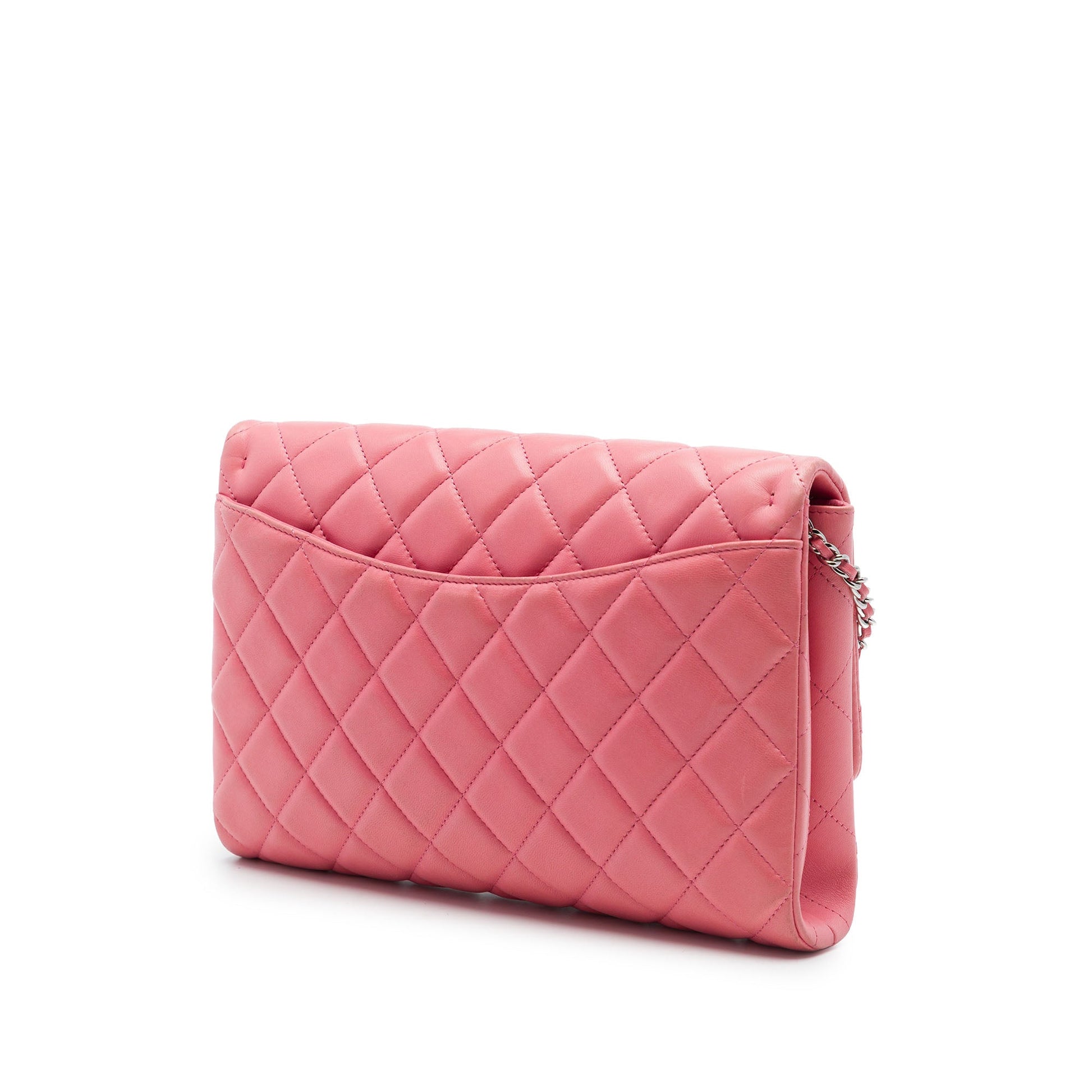 Chanel CC Quilted Lambskin Flap Clutch on Chain