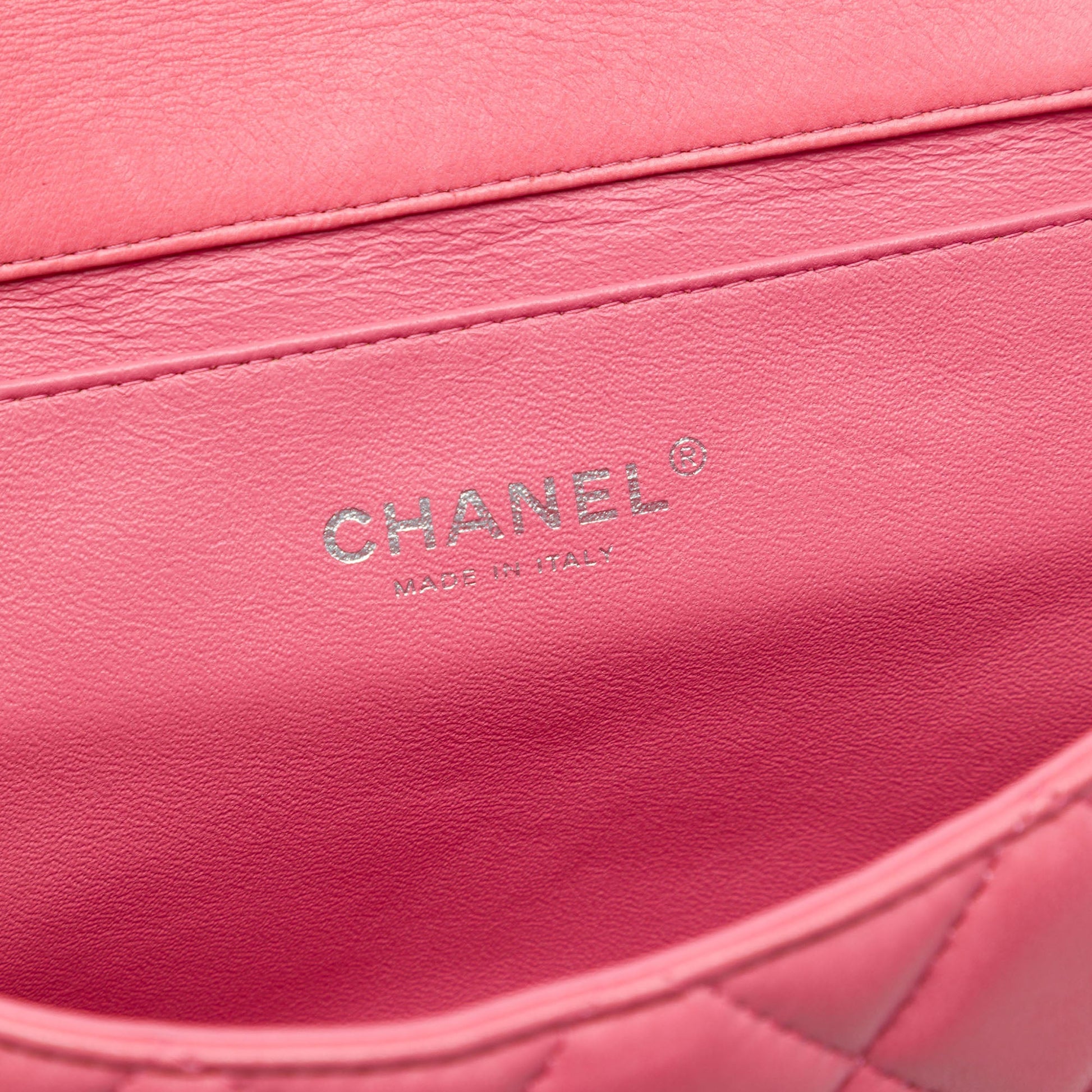 Chanel CC Quilted Lambskin Flap Clutch on Chain