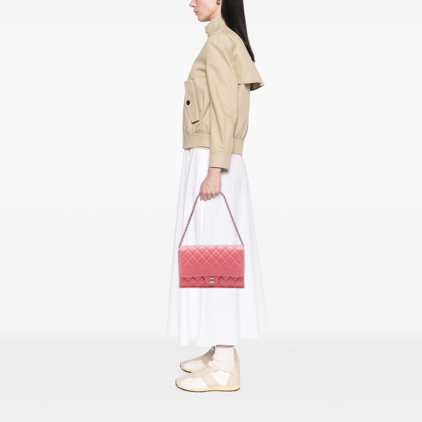 Chanel CC Quilted Lambskin Flap Clutch on Chain
