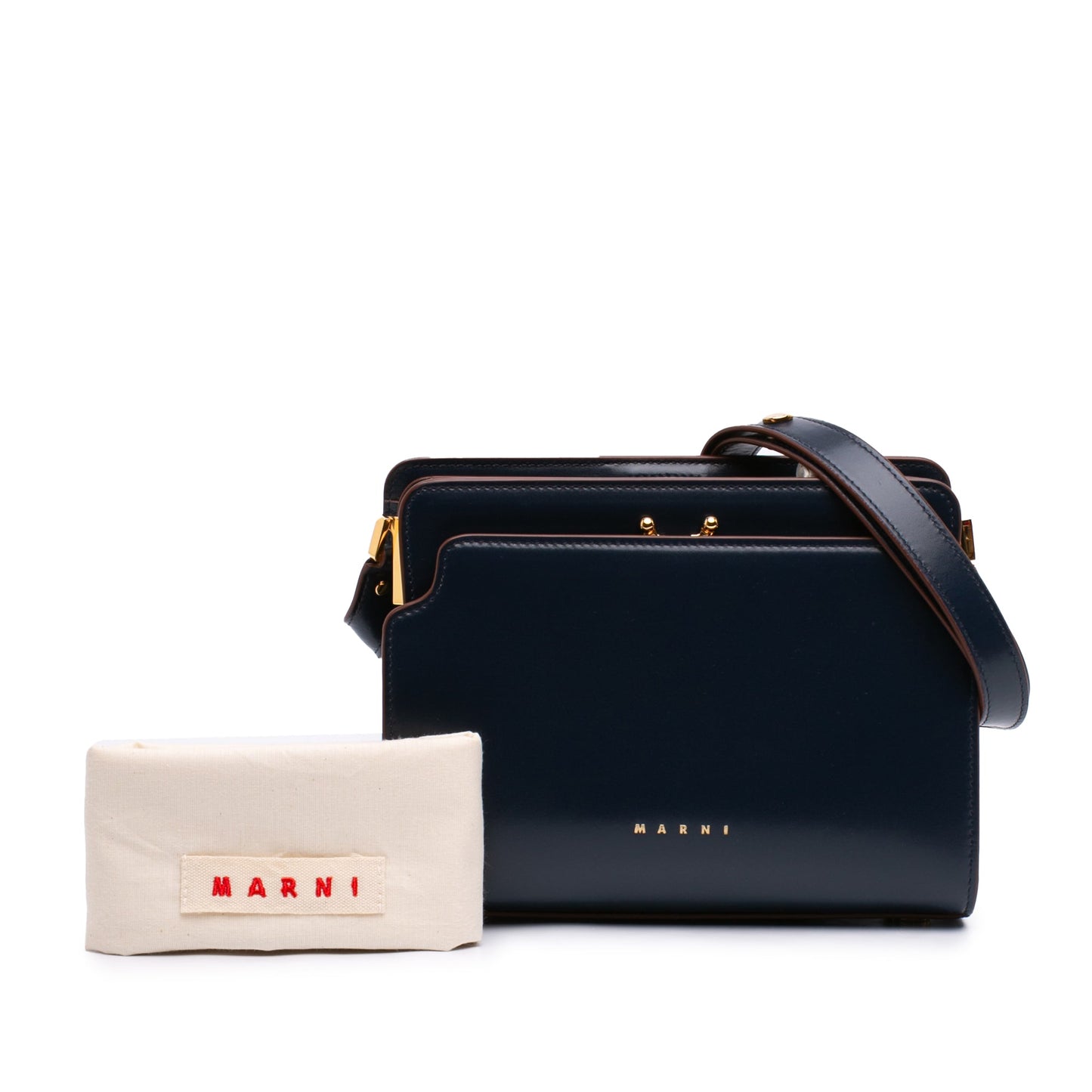 Marni Medium Leather Trunk Reverse Crossbody