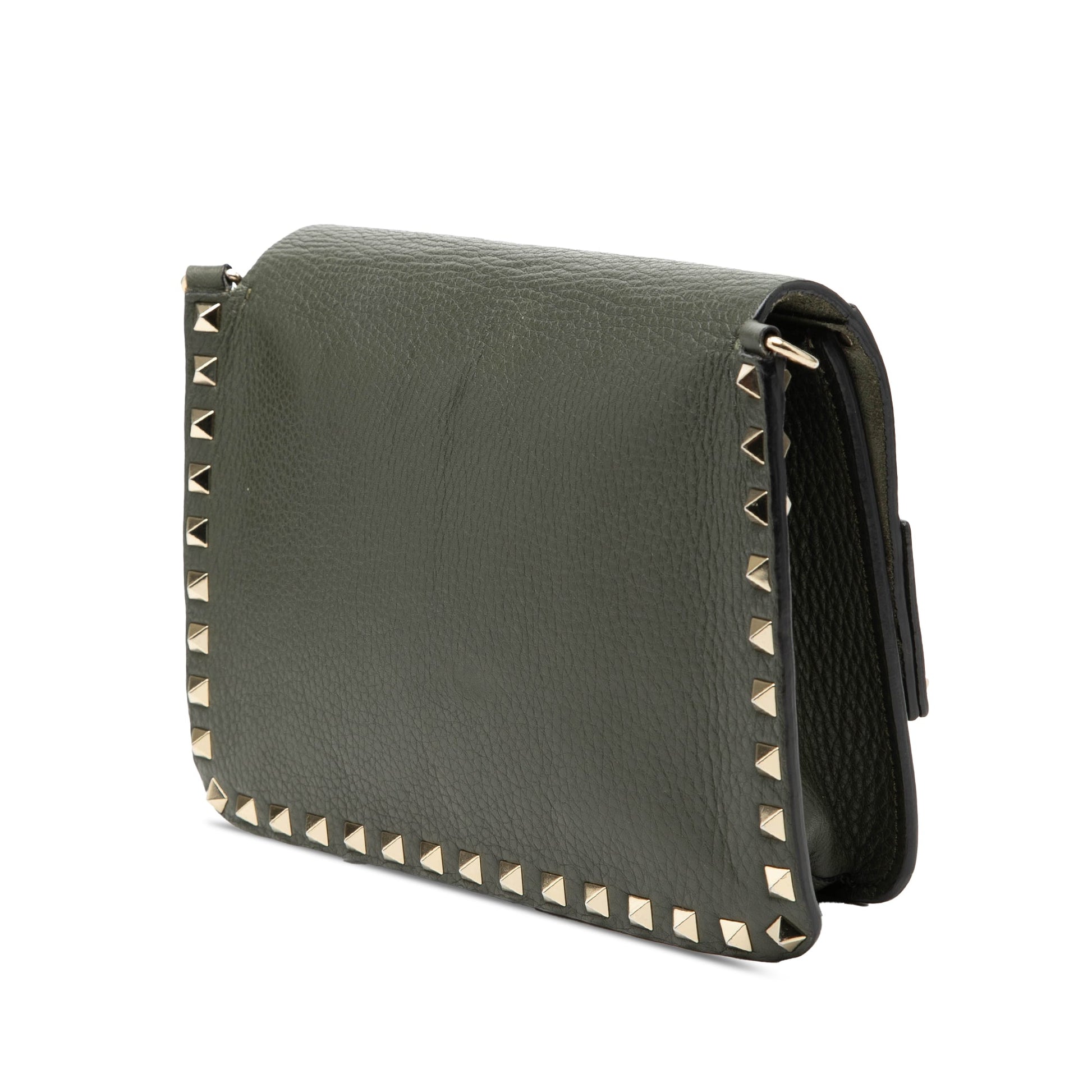 Valentino Grained Calfskin Rockstud Side Slip Crossbody