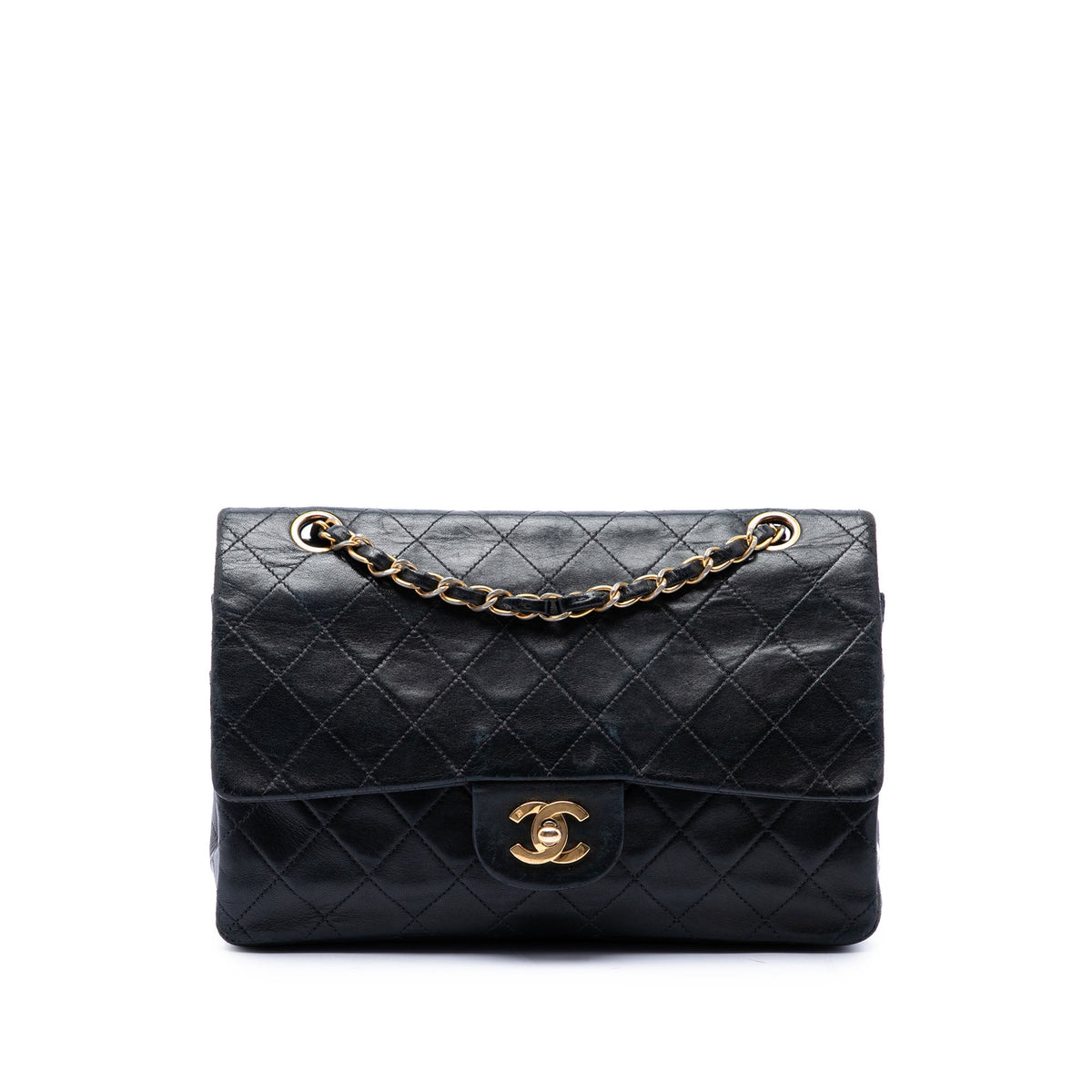 Chanel Medium Classic Lambskin Double Flap — Black