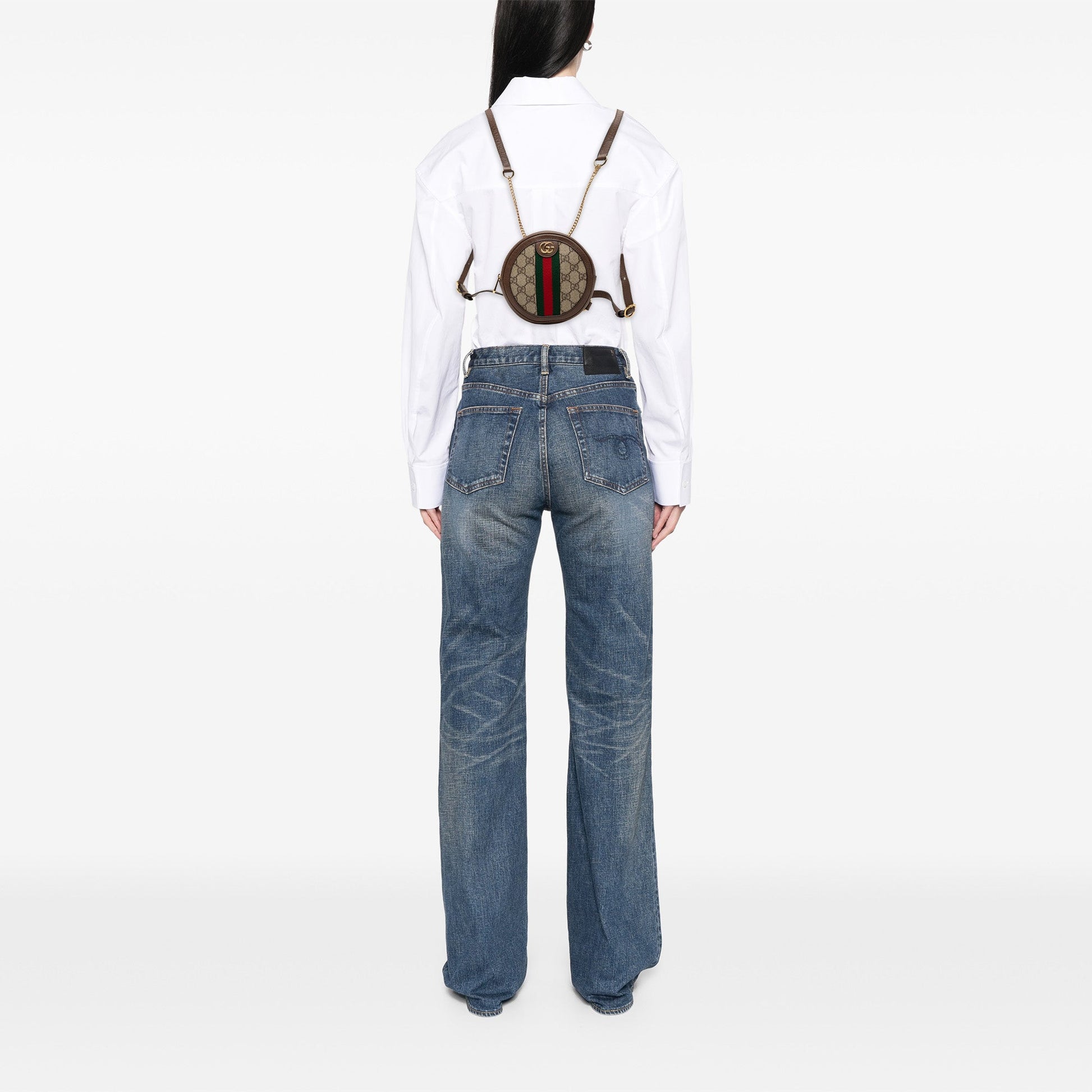 Gucci Mini GG Supreme Web Ophidia Round Backpack