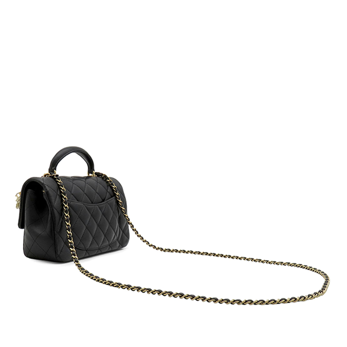 Chanel Mini Rectangular Classic Lambskin Lion Charm Top Handle Flap