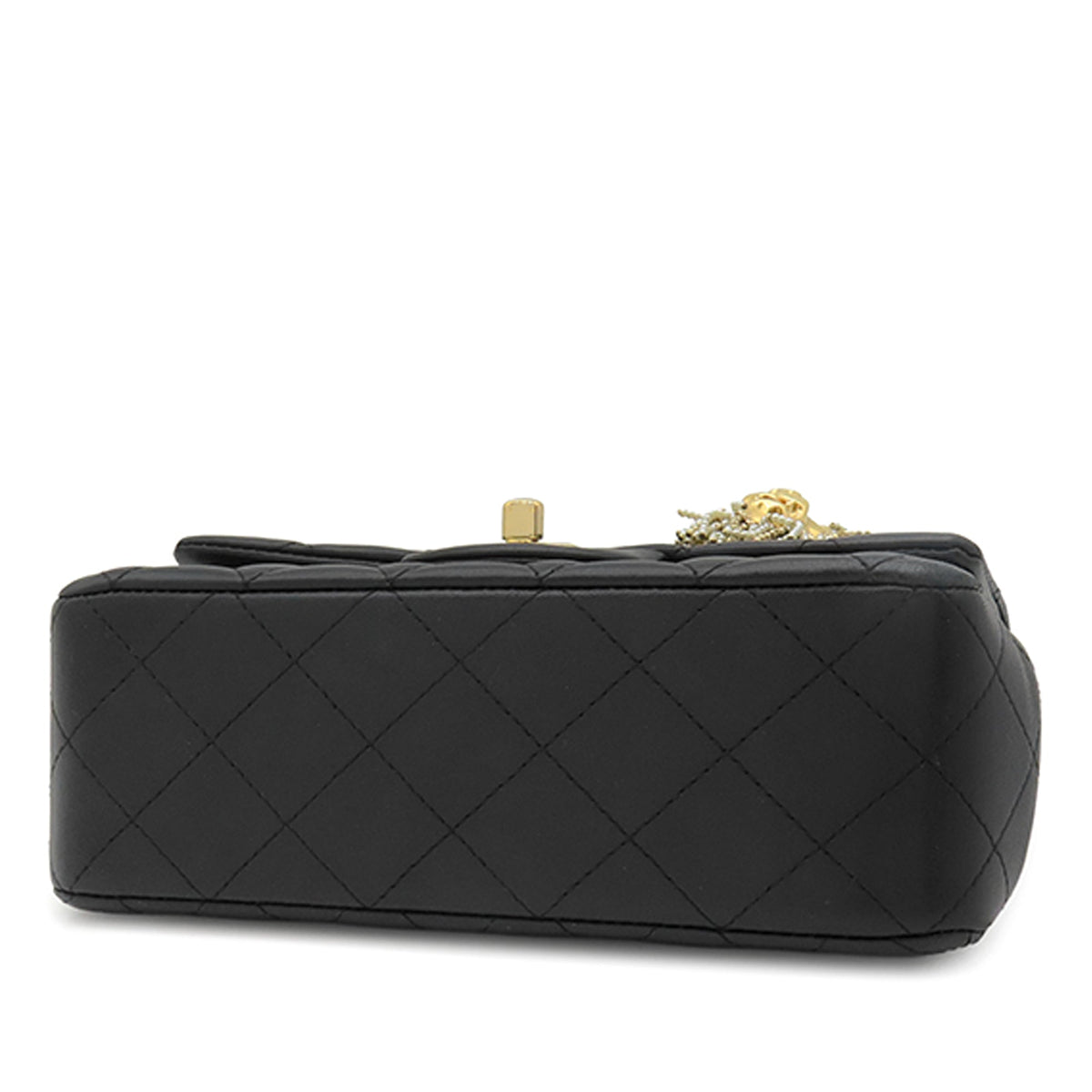 Chanel Mini Rectangular Classic Lambskin Lion Charm Top Handle Flap