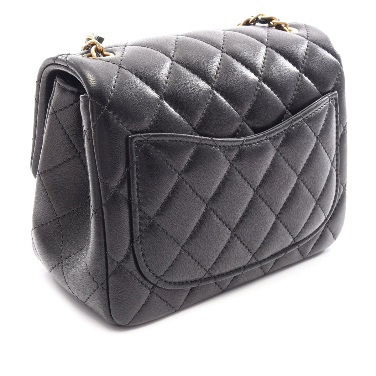 Chanel Mini Square Classic Lambskin Single Flap — Black