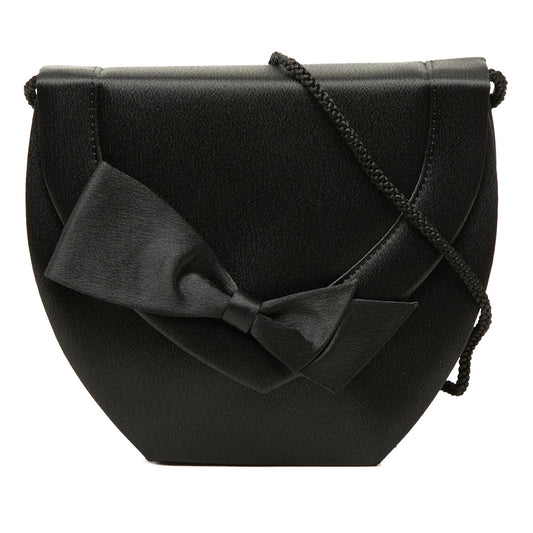Saint Laurent Satin Bow Crossbody — Black