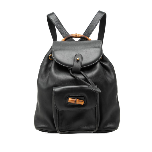 Gucci Calfskin Bamboo Drawstring Backpack