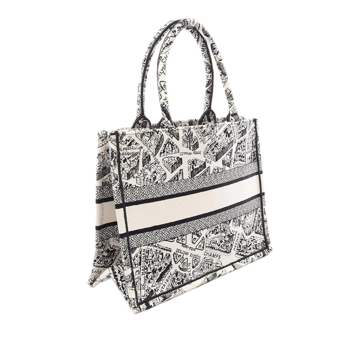 Dior Medium Plan De Paris Book Tote — White