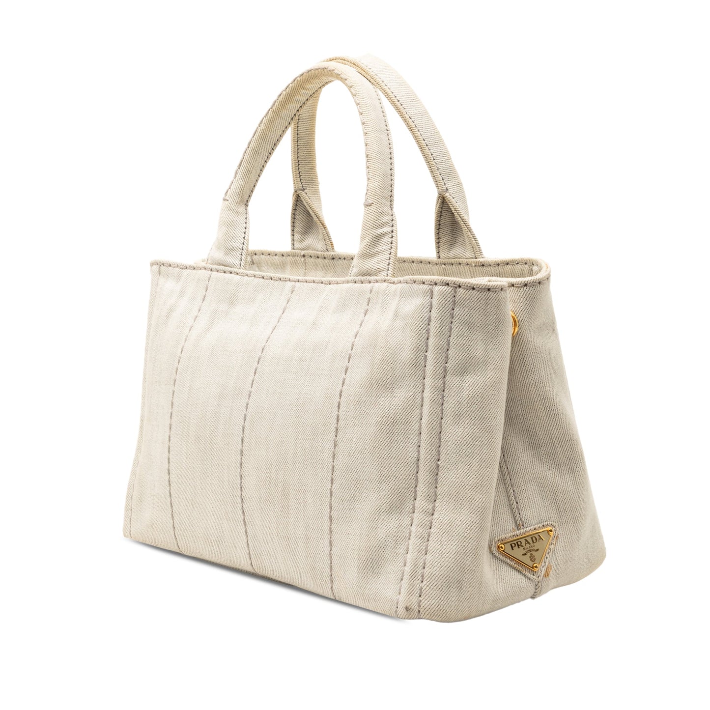 Prada Small Denim Canapa Logo Satchel
