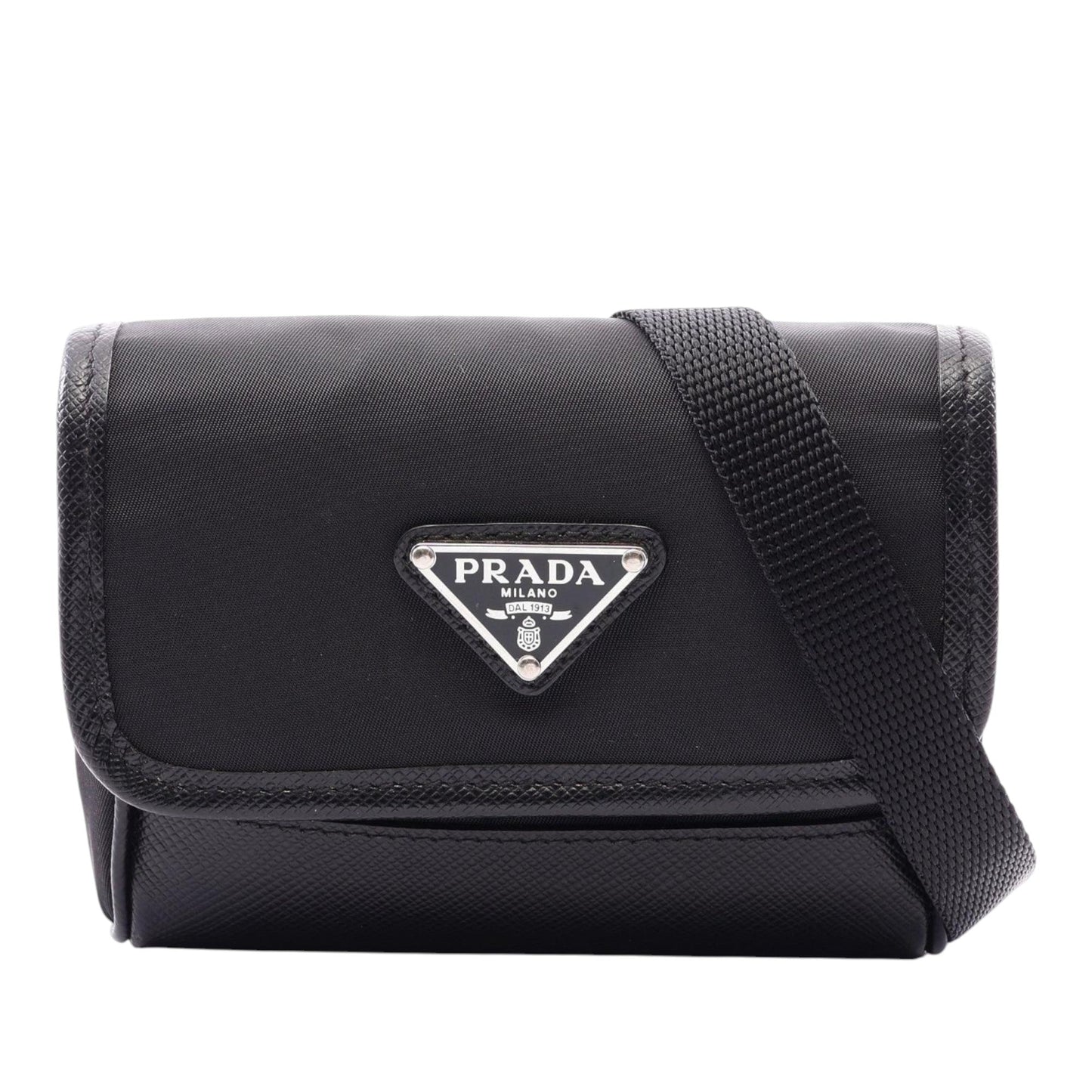 Prada Saffiano Trimmed Tessuto Messenger Bag