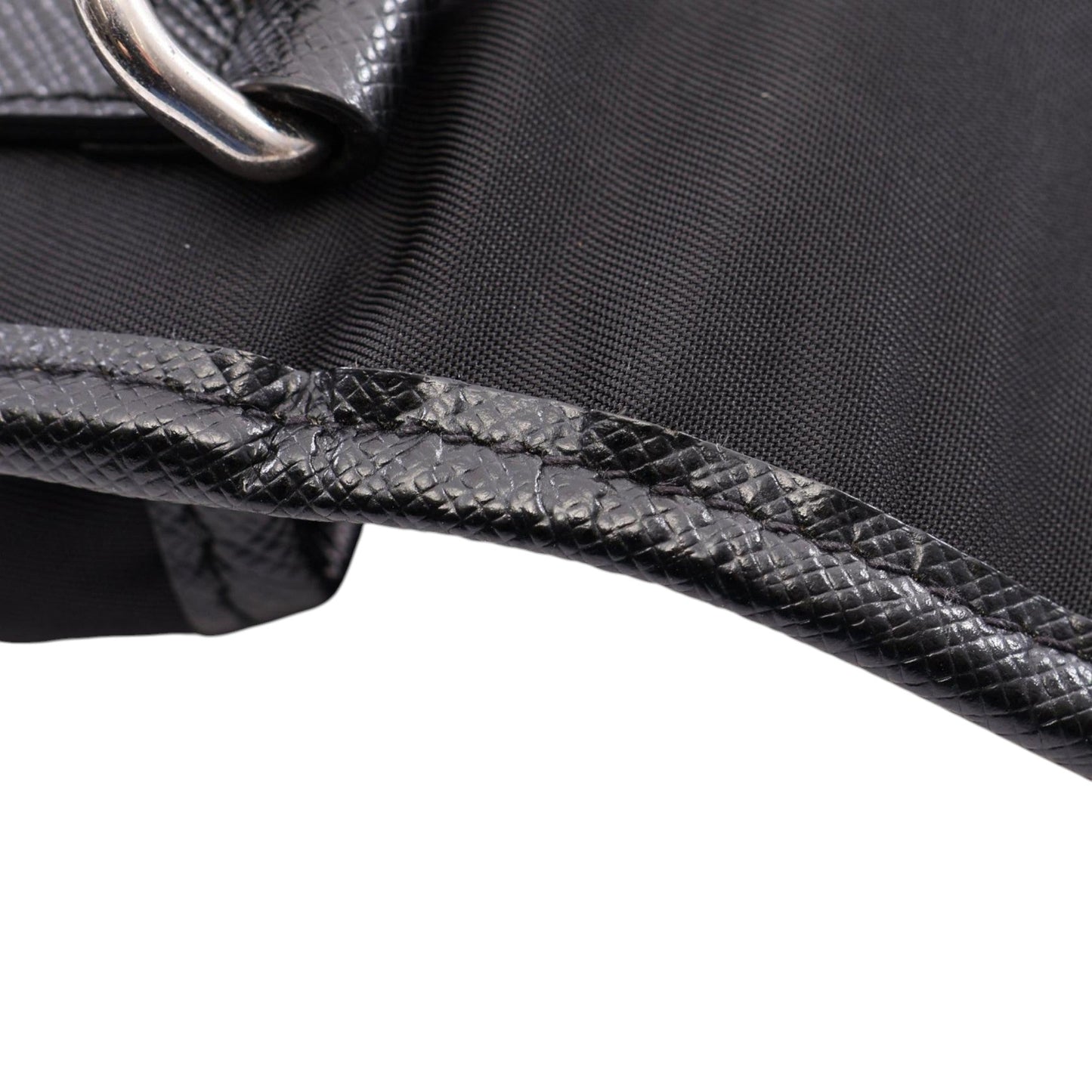 Prada Saffiano Trimmed Tessuto Messenger Bag