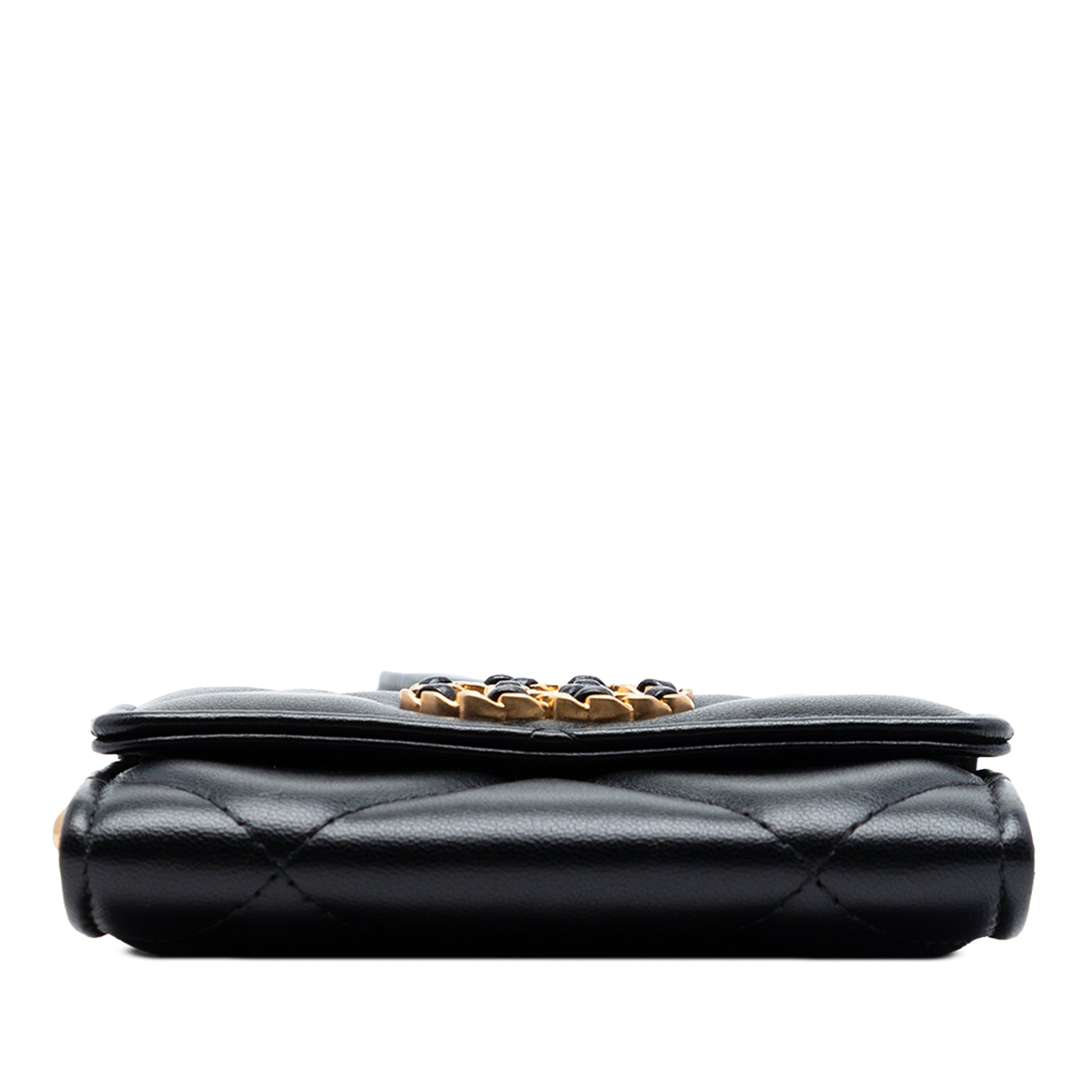 Chanel Quilted Lambskin 19 Flap Coin Purse With Chain