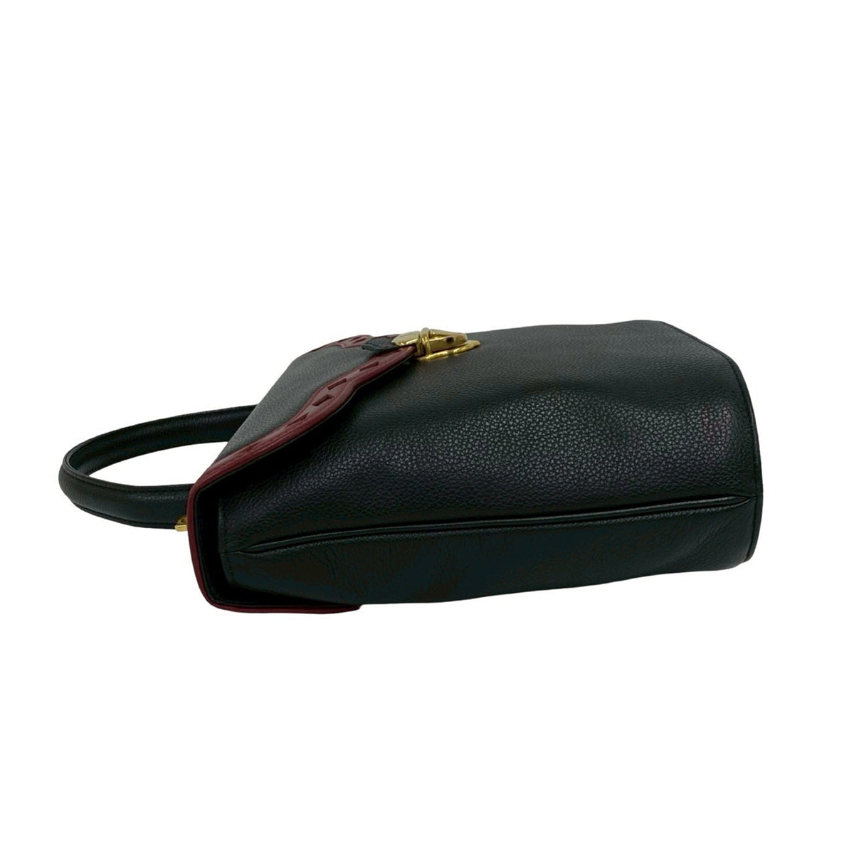Saint Laurent Leather Diamond Cut Punching Top Handle Bag