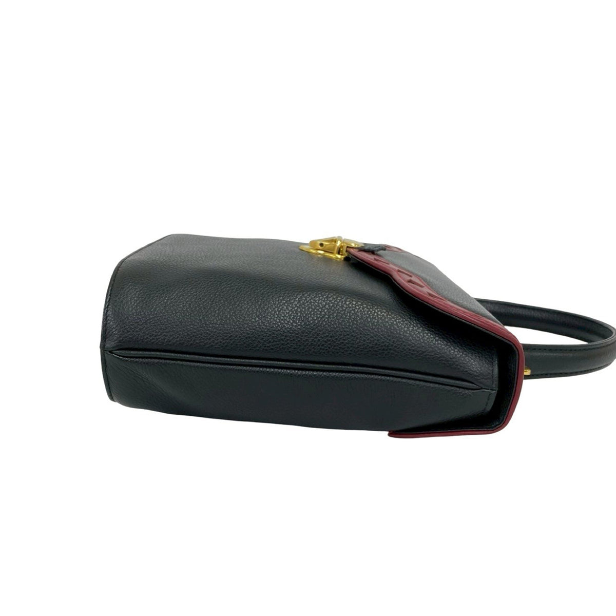 Saint Laurent Leather Diamond Cut Punching Top Handle Bag