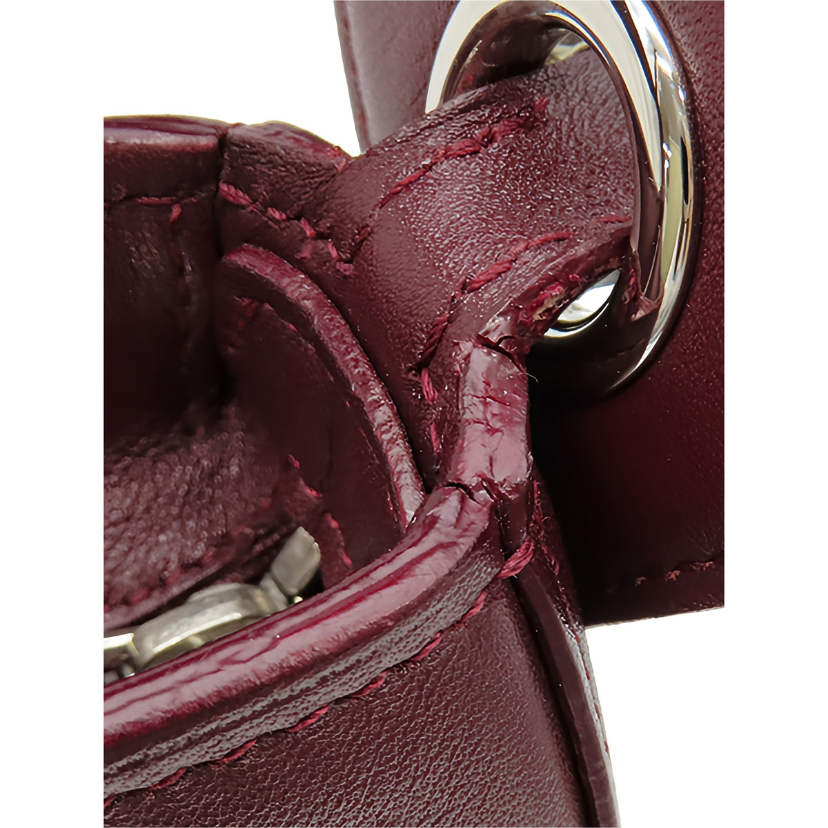 Cartier Leather Cabochon Handbag — Red