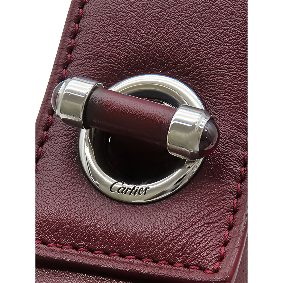 Cartier Leather Cabochon Handbag — Red