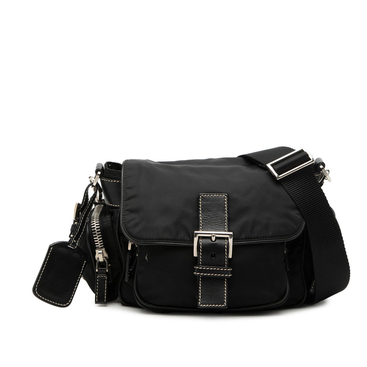 Prada Tessuto Buckle Messenger Bag