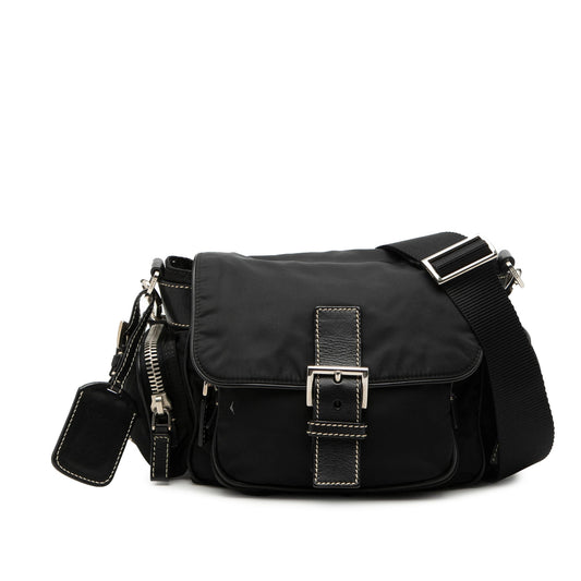 Prada Tessuto Buckle Messenger Bag