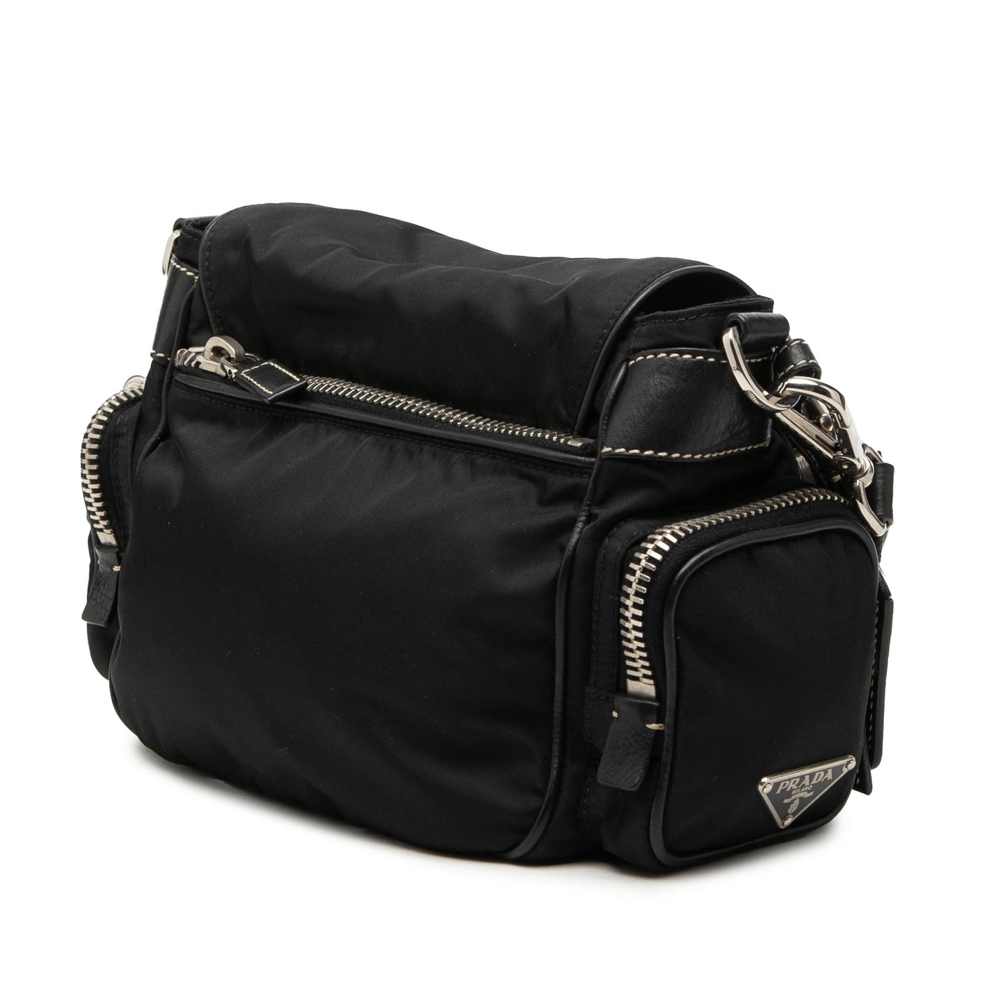Prada Tessuto Buckle Messenger Bag