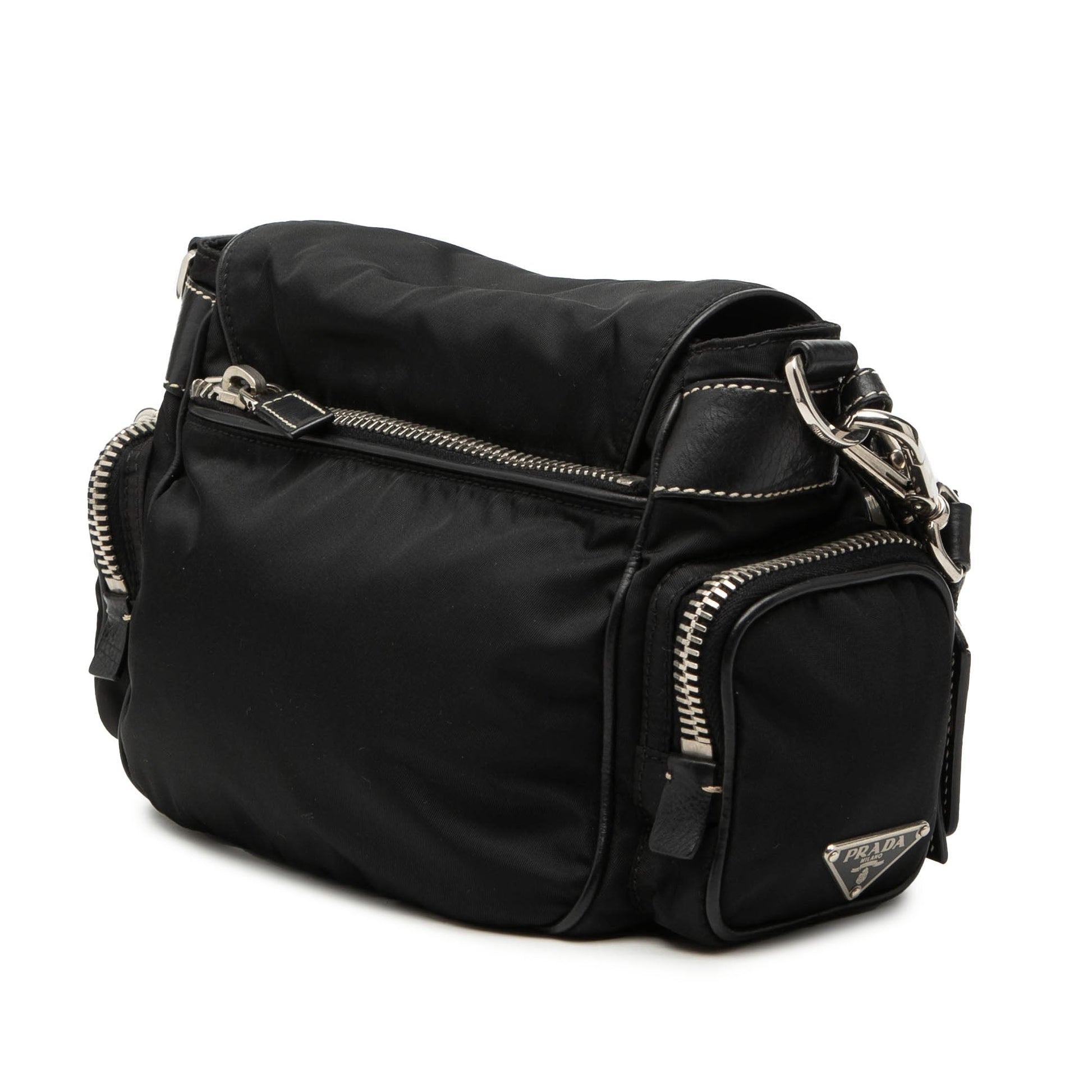 Prada Tessuto Buckle Messenger Bag