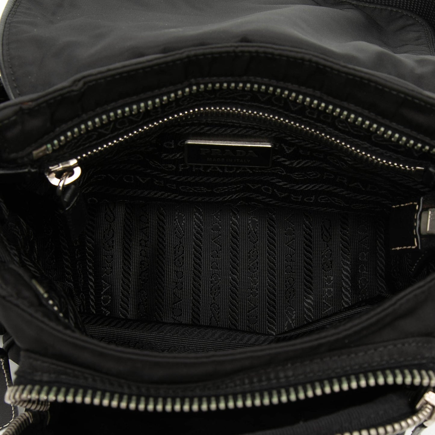 Prada Tessuto Buckle Messenger Bag