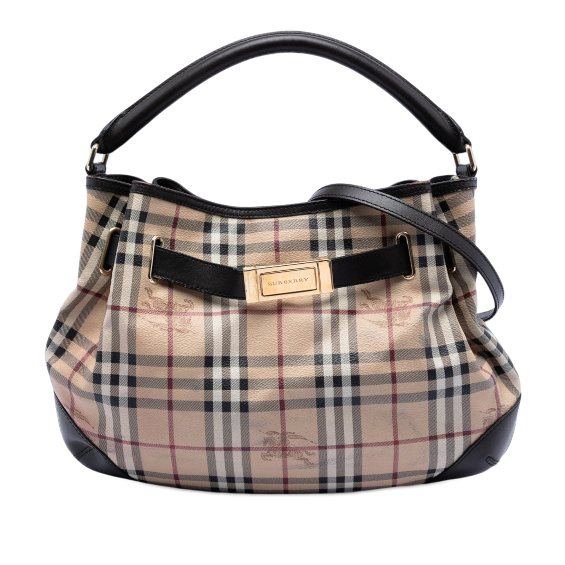 Burberry Medium Haymarket Check Coated Canvas Willenmore Hobo