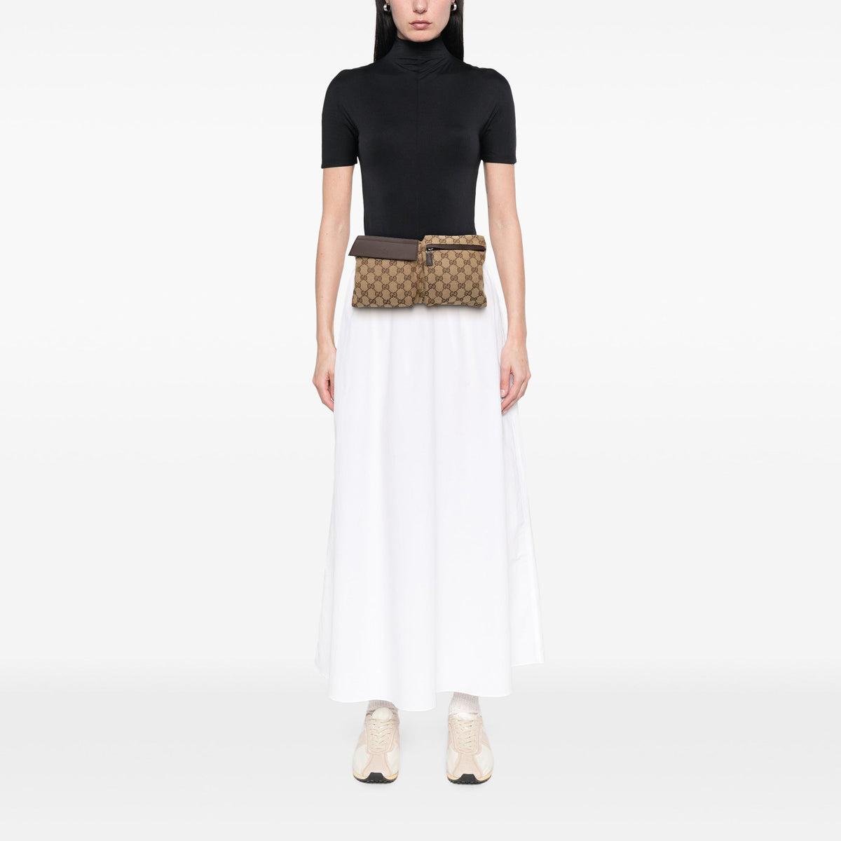 Gucci GG Canvas Double Pocket Belt Bag