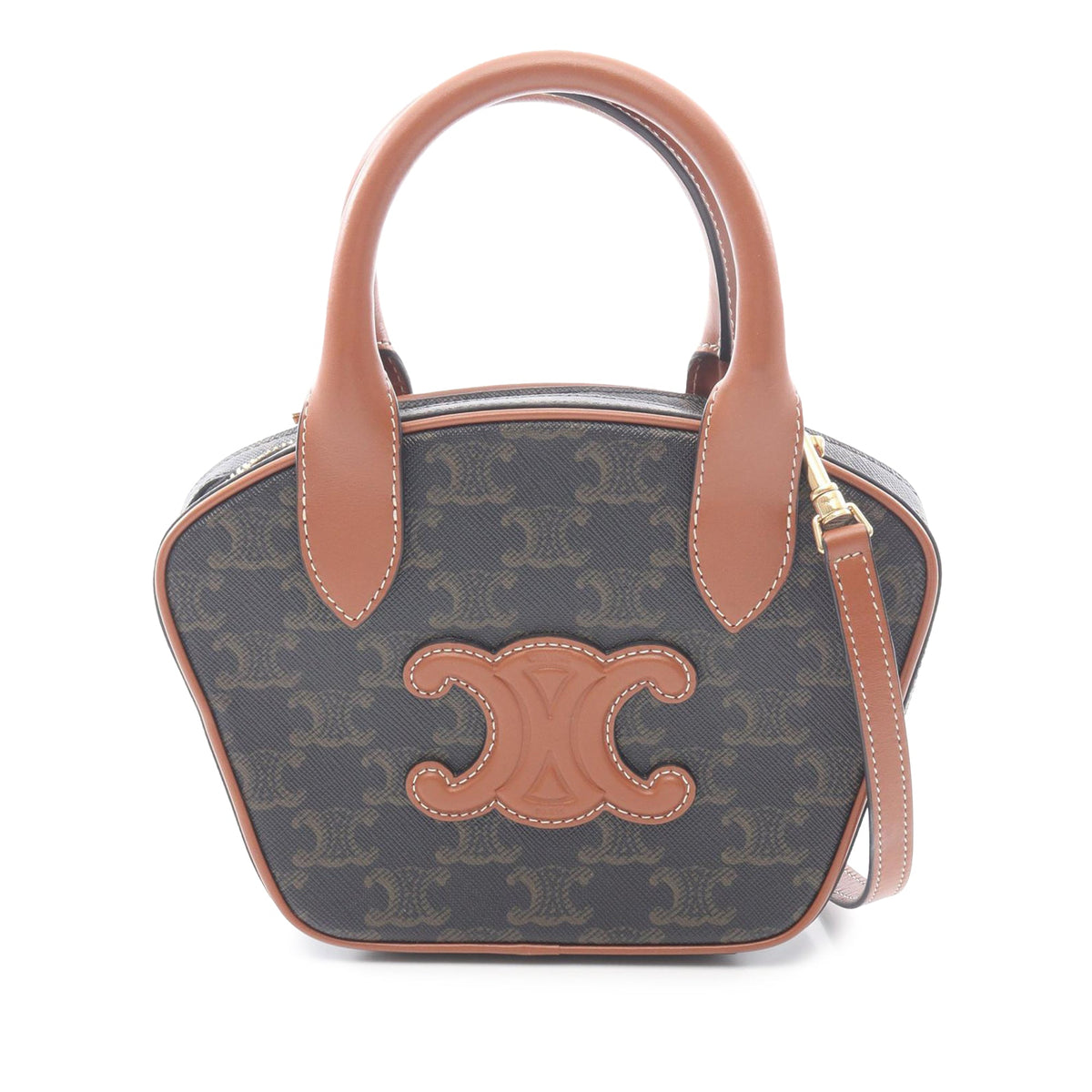 Celine Triomphe Coated Canvas Satchel
