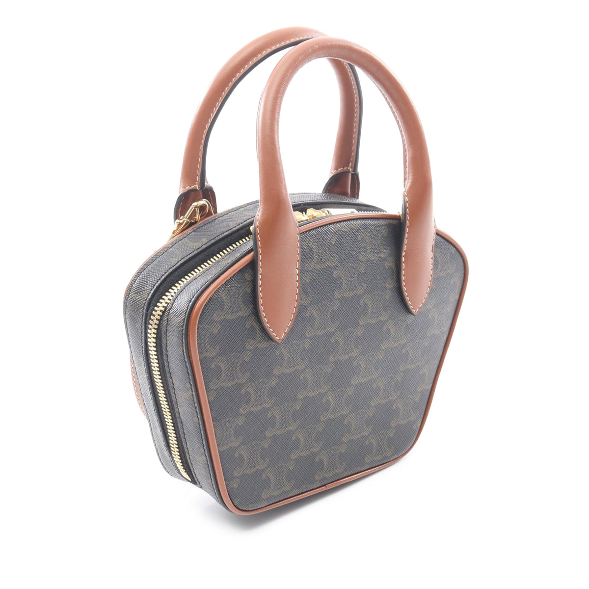 Celine Triomphe Coated Canvas Satchel