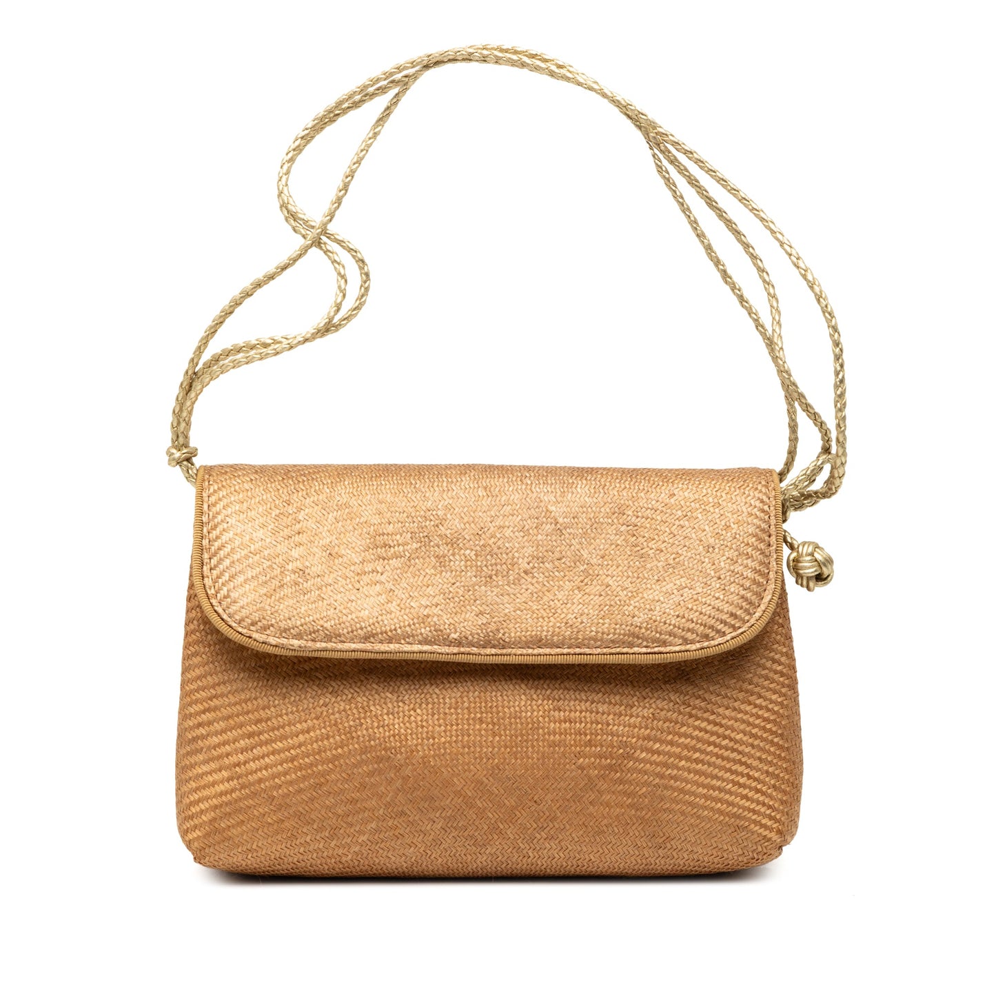 Bottega Veneta Metallic Raffia Intrecciato Shoulder Bag
